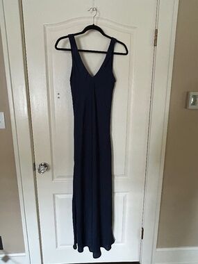 Navy Blue Maxi Slip Dress